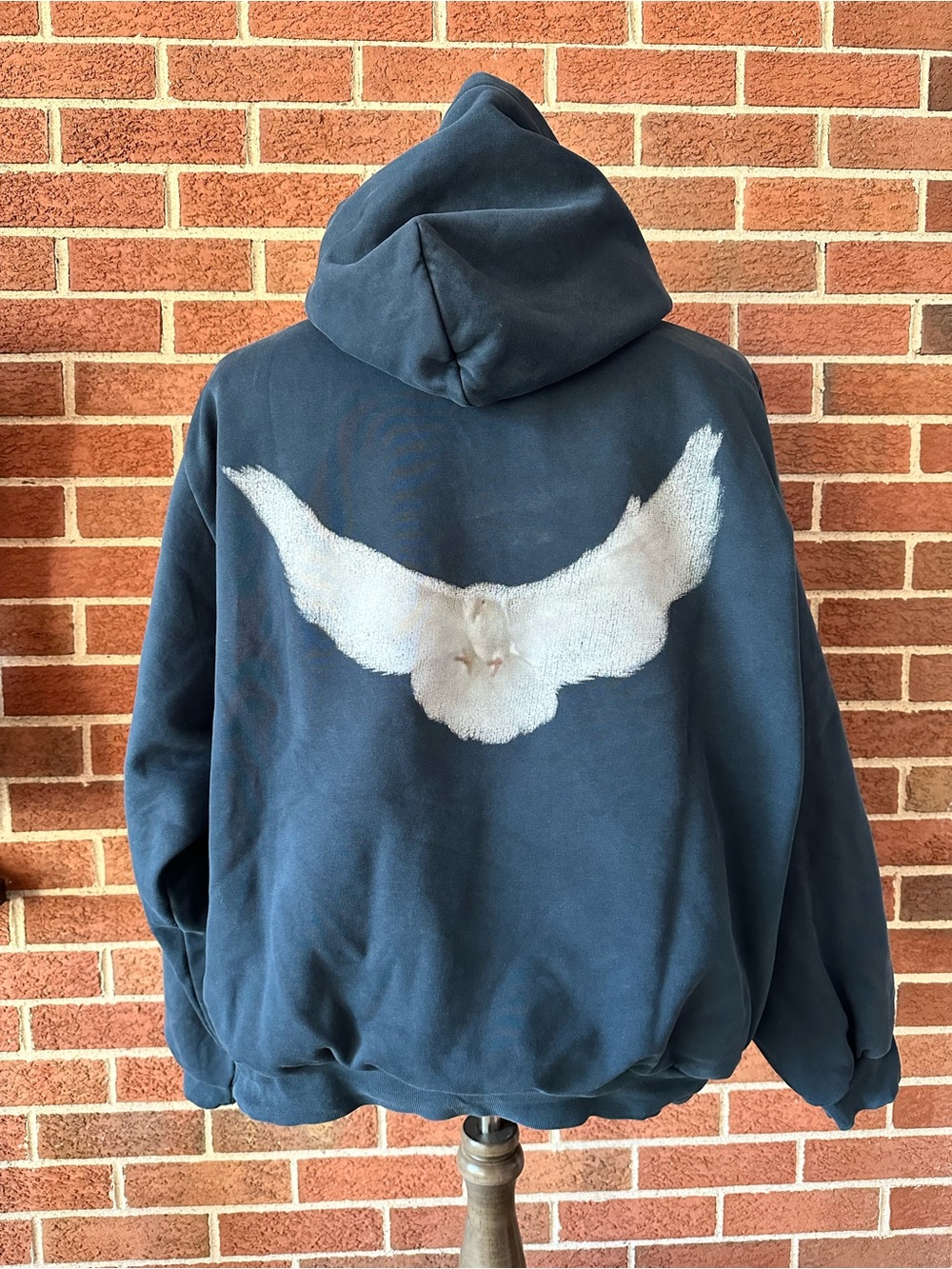 YZY GAP Dove Hoodie Dark Blue Kanye West Balenciaga Double Layer Hoodie, XXL